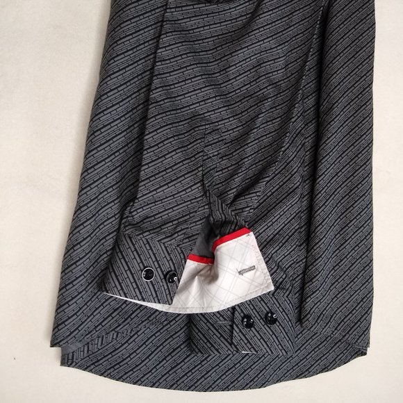 NWOT Grey Black Patterned Button Down Dress Shirt - Picture 7 of 10